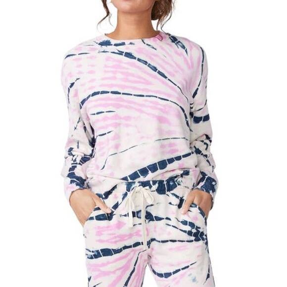 MONROW Bamboo Burst Tie Dye Boxy Sweatshirt - Picture 4 of 13